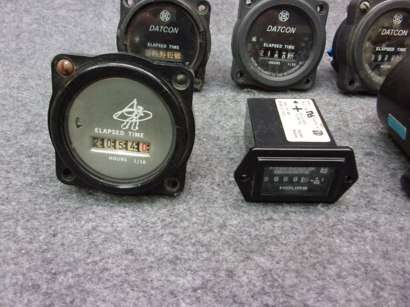 Cessna Hobbs Stewart Warner Datcon Hourmeters (Lot Of 9)