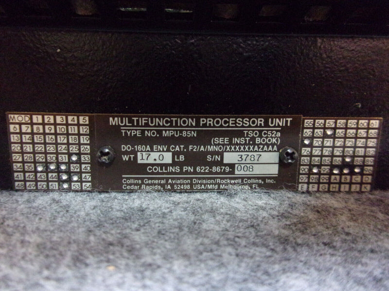 Collins MPU-85N Multifunction Processor Unit P/N 622-8679-008