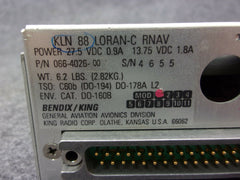 Bendix King KLN-88 Loran-C P/N 066-4026-00 With Data Base