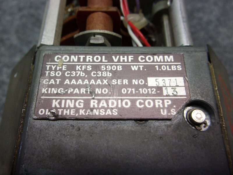 King KFS-590B VHF Comm Control P/N 071-1012-13