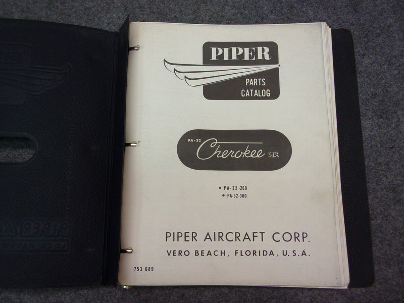 Piper PA32 Cherokee Six Illustrated Parts Catalog Dec 1968 P/N 753-689