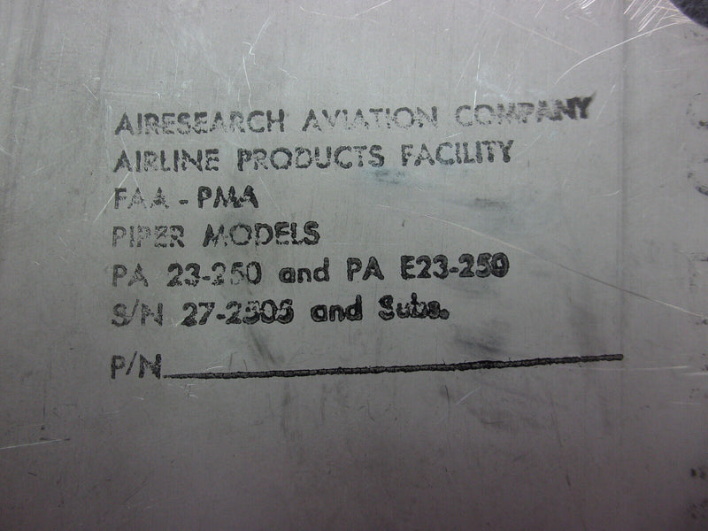 Piper PA-23 Airesearch Fire Shield P/N 286-P23-064-153