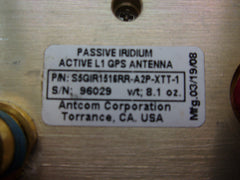 Antcom Passive Iridium Active L1 GPS Antenna P/N S5GIR1516RR-A2P-XTT-1