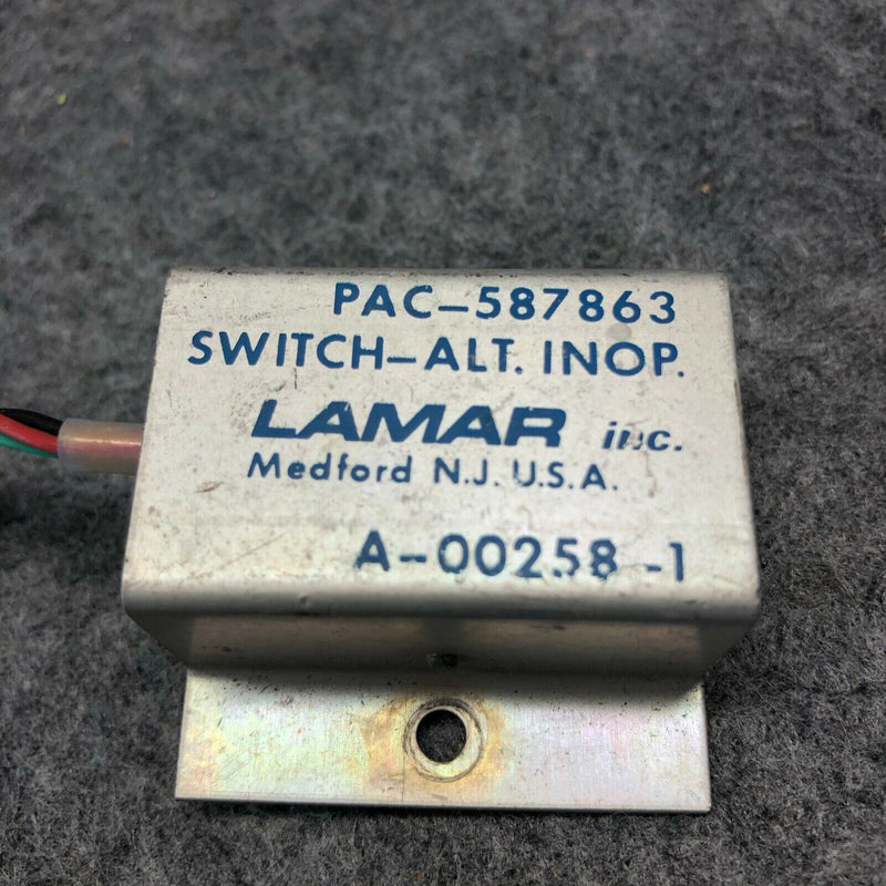 Lamar Alternator Inop Switch P/N PAC-587863  A-00258-1