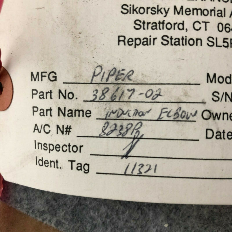 Piper PA-32 Induction Elbow and Hose P/N 38617-02