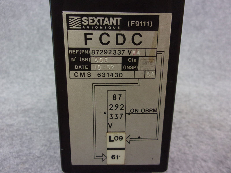 Sextant FCDC Fight Control Data Concentrator P/N 87292337V04L09