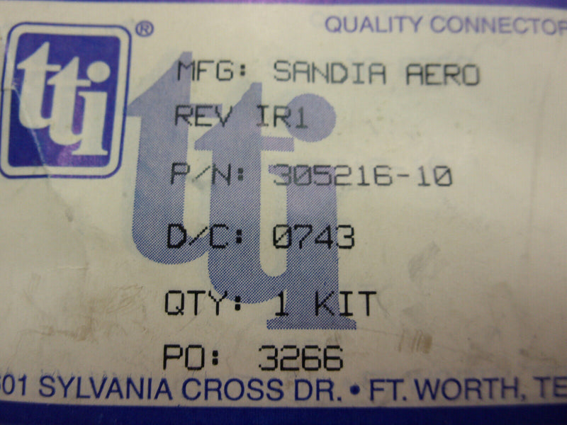 Sandia Aero Connector Kit P/N 305216-10
