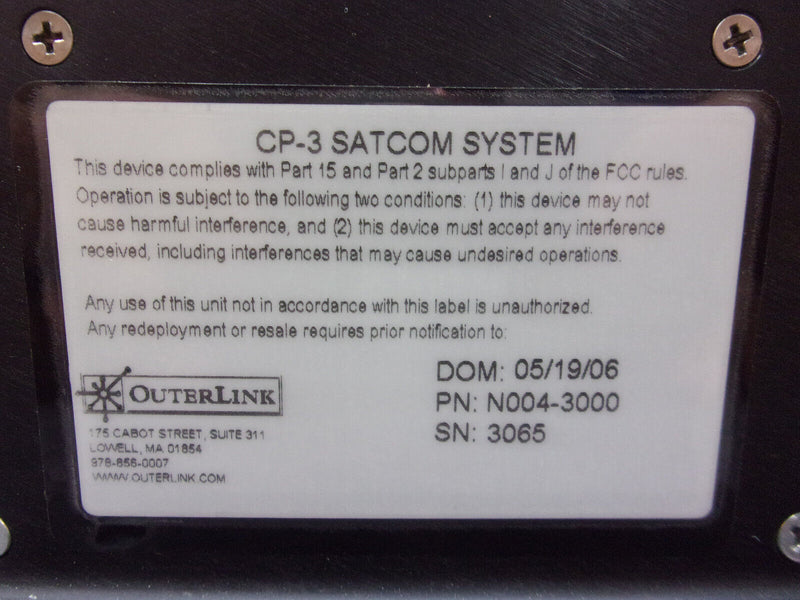 OuterLink CP-3 Satcom System P/N N004-3000