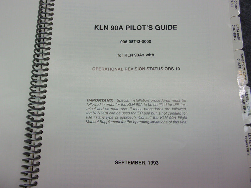 Bendix King KLN-90A Pilots Guide And Abbeviated Operation Manual Set