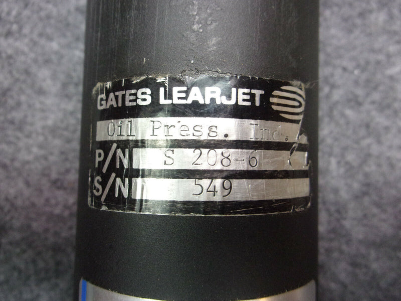 Gates Learjet Dual Oil Pressure Indicator P/N S208-6 (Overhauled w/8130)