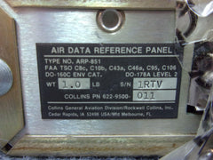 Collins ARP-851 Air Data Reference Panel P/N 622-9500-011