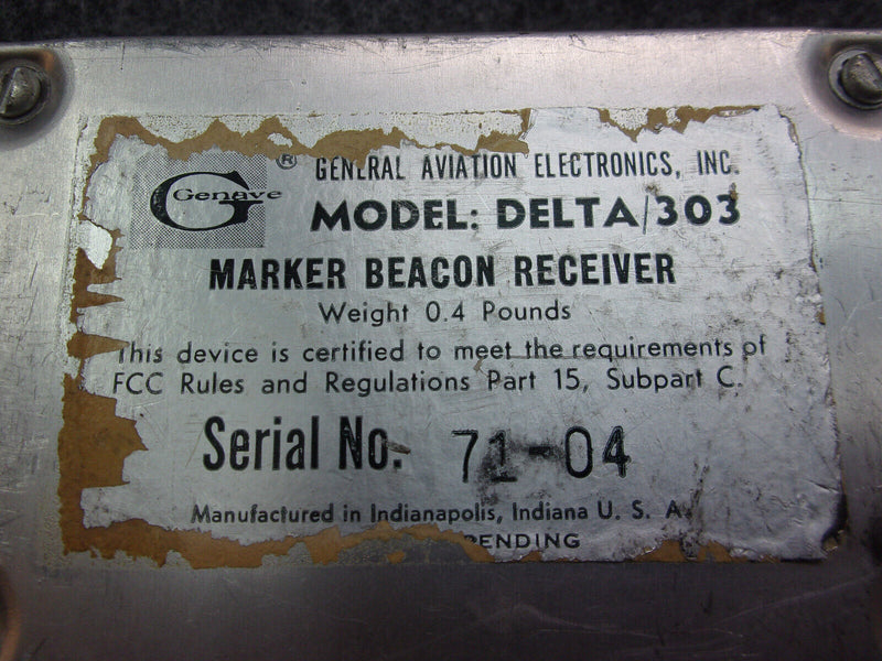 Genave Delta-303 Marker Beacon Receiver