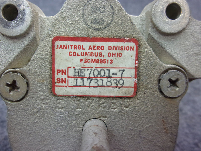 Beechcraft Baron Janitrol Fuel Selector Valve Control Box P/N HE7001-7