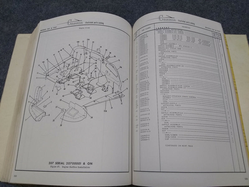 Cessna 207 T207 Skywagon Parts Catalog 1969-1977