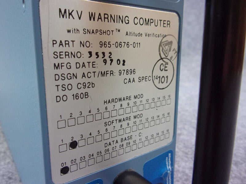 Allied Signal MKV Warning Computer P/N 965-0676-011