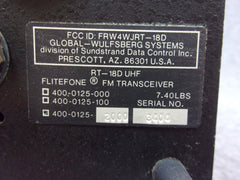 Global-Wulfsberg RT-18D FM Transceiver P/N 400-0125-2000