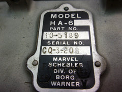 Marvel Schebler HA-6 Carburetor Body P/N 10-5189 10-B147