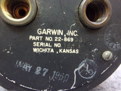 Garwin Fuel Pressure PSI Indicator Gauge P/N 22-869-03