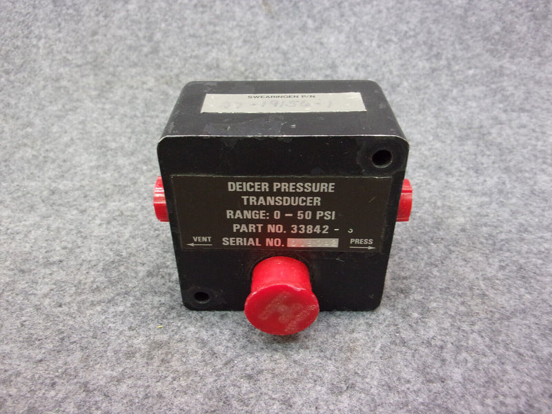 Swearingen 27-19156-1 De-Ice Pressure Transducer P/N 33842-3
