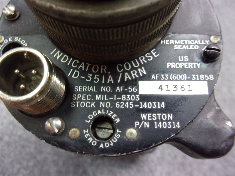 Weston ID-351A/ARN Course Indicator With Connector P/N 140314