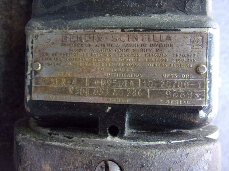 Bendix Scintilla SF9LN-4 Magneto P/N 10-20700-1