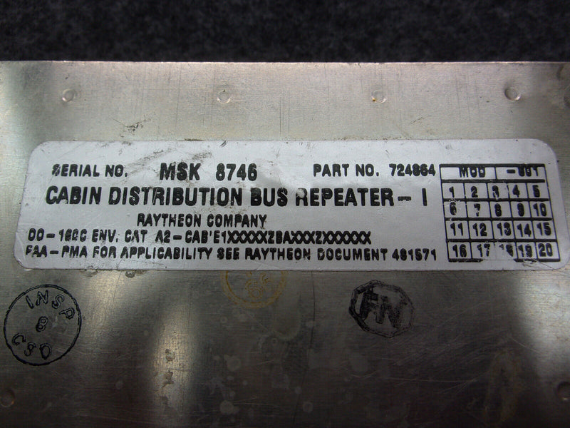 Raytheon Cabin Distribution Bus Repeater P/N 724864-801