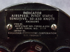 Kollsman AN5862-W2 Airspeed Knots Indicator P/N 739DX-4-056