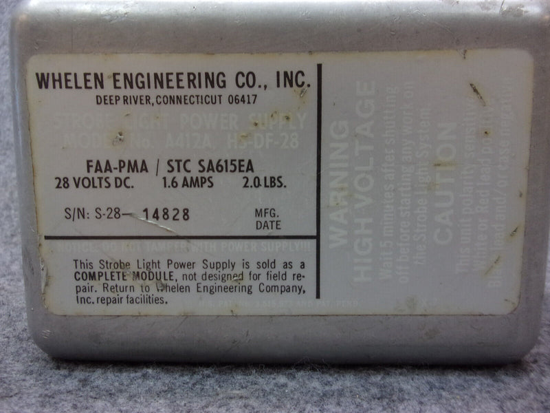 Whelen Strobe Light Power Supply P/N A412A HS-DF-28 (Repaired W/8130)