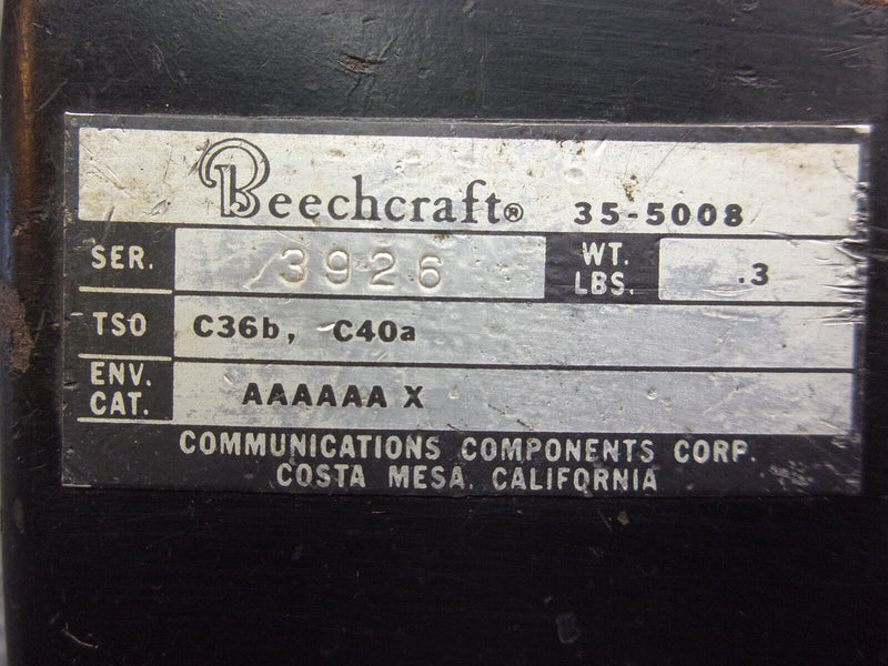 Beechcraft CCC Antenna Coupler P/N 35-5008