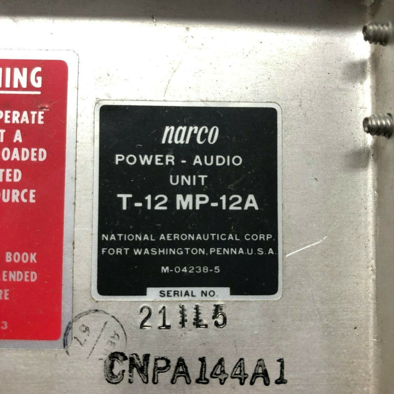 Narco Power Audio Unit T-12-MP-12A With Mount Tray