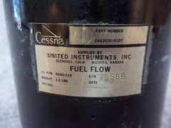 Cessna United Instruments Dual Fuel Flow Indicator P/N C662020-0107 6060-G38