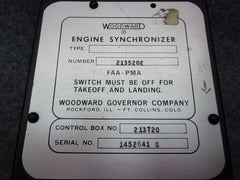 Woodward Engine Synchronizer P/N 213520E 213720