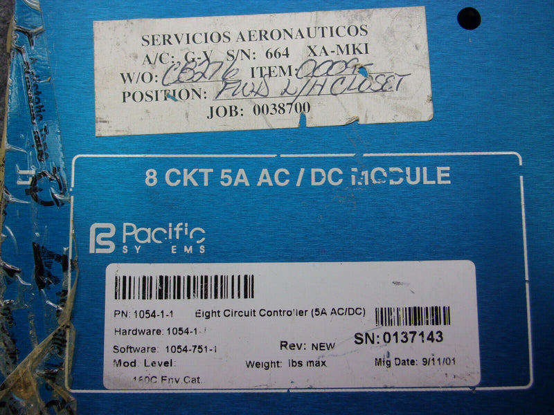 Pacific Systems 8 Circuit Controller 5A AC/DC Module P/N 1054-1-1
