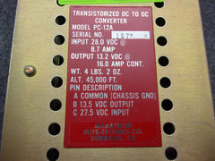 Marathon Flite-Tronics DC To DC Converter P/N PC-12A