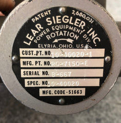 Lear Siegler Romec Pump P/N 10-40020-1 RG-7150-E