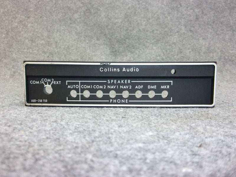 Collins AUD-250 Audio Panel Face Plate P/N 628-7563-001