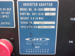 JET IA-1000B Inverter Adaptor P/N 501-1316-02