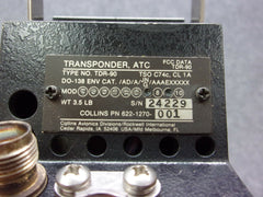 Collins TDR-90 ATC Transponder P/N 622-1270-001