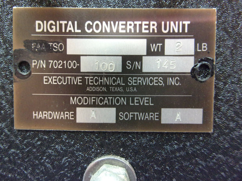 Dassault Falcon Executive Technical Digital Converter Unit P/N 702100-100