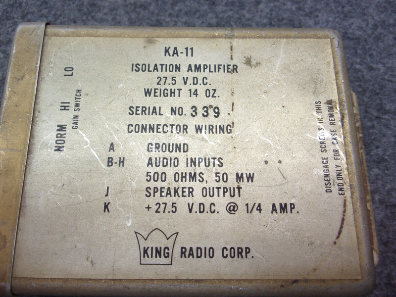 King KA-11 Isolation Amplifier 28V
