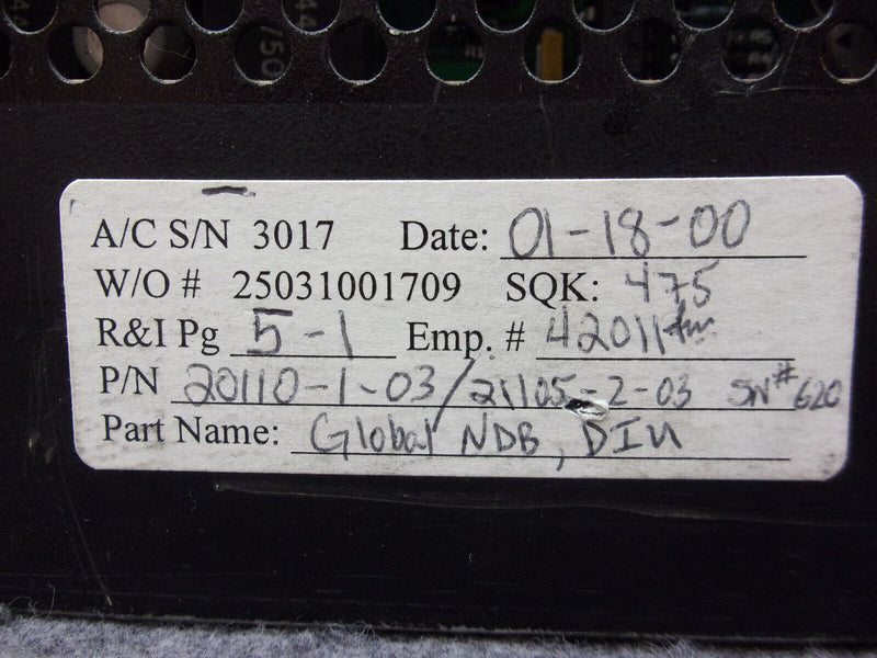 Global Systems NDB-2 Navigation Data Bank P/N 20110-1-03 21105-2-03 22150-1-03