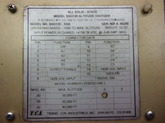 Trans-Cal SSD120-30A Altitude Digitizer With Mount Tray And Connector