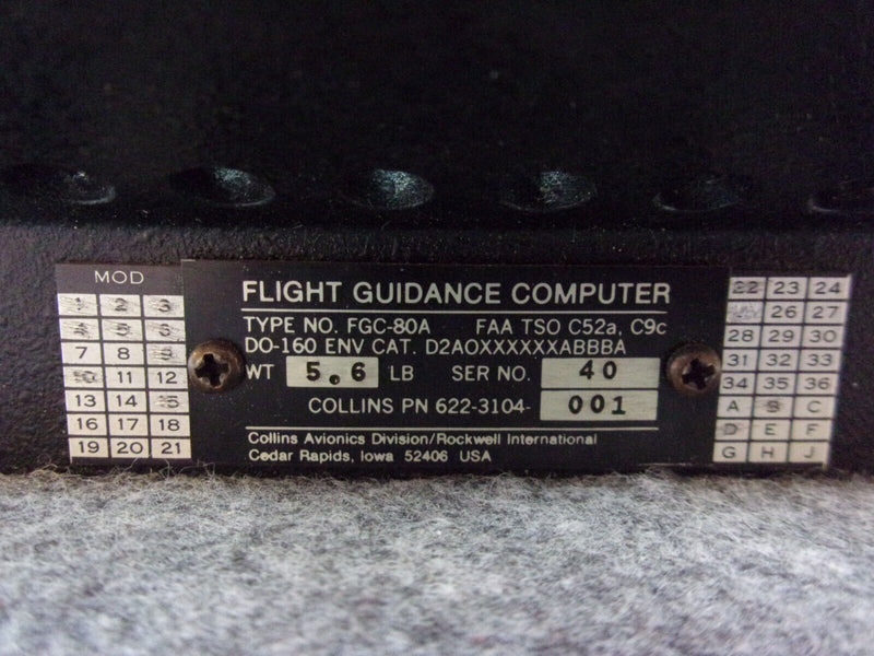 Collins FGC-80A Flight Guidance Computer P/N 622-3104-001