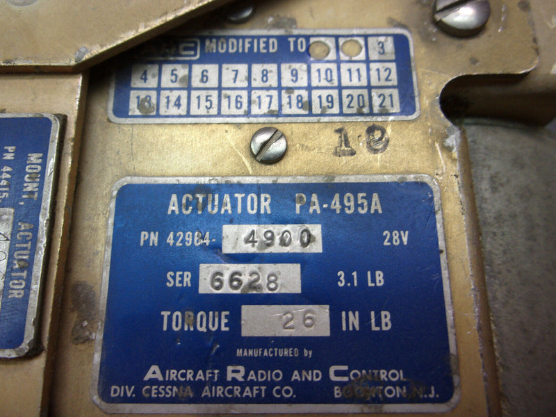 ARC PA-495A Actuator Motor P/N 42964-4900 And Mount P/N 44415-4060