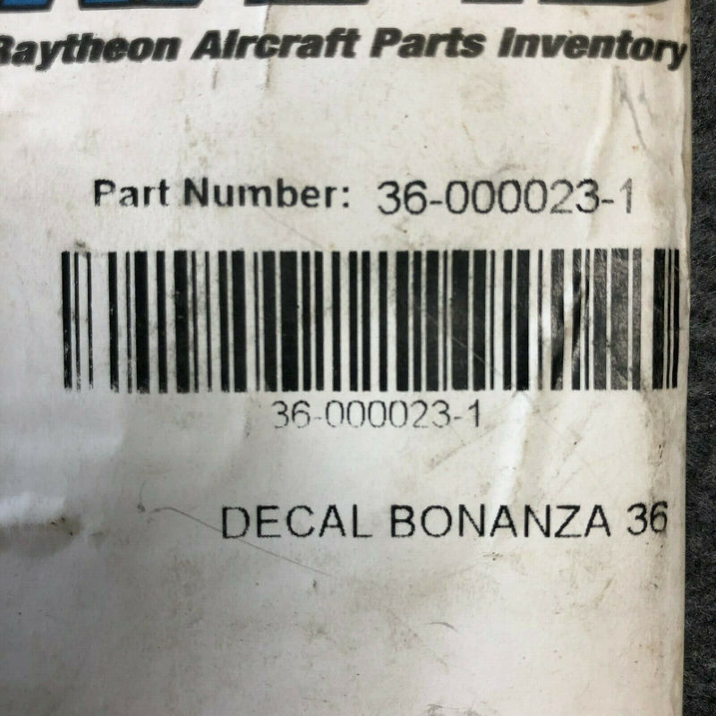 Beechcraft Bonanza 36 Decal P/N 36-000023-1