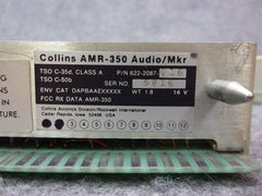 Collins AMR-350 Audio Marker Panel With Tray And Connector P/N 622-2087-016