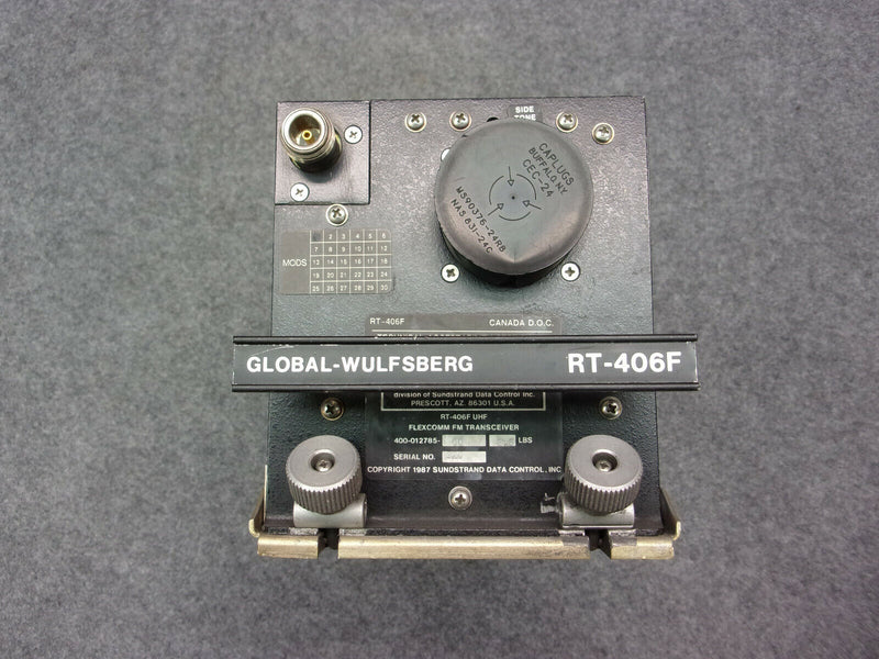 Global-Wulfsberg RT-406F FM Transceiver And Tray P/N 400-012785-00 Tested w/8130