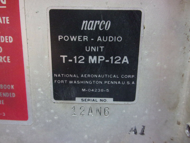 Narco Power Audio Unit T-12MP-12A With Harness