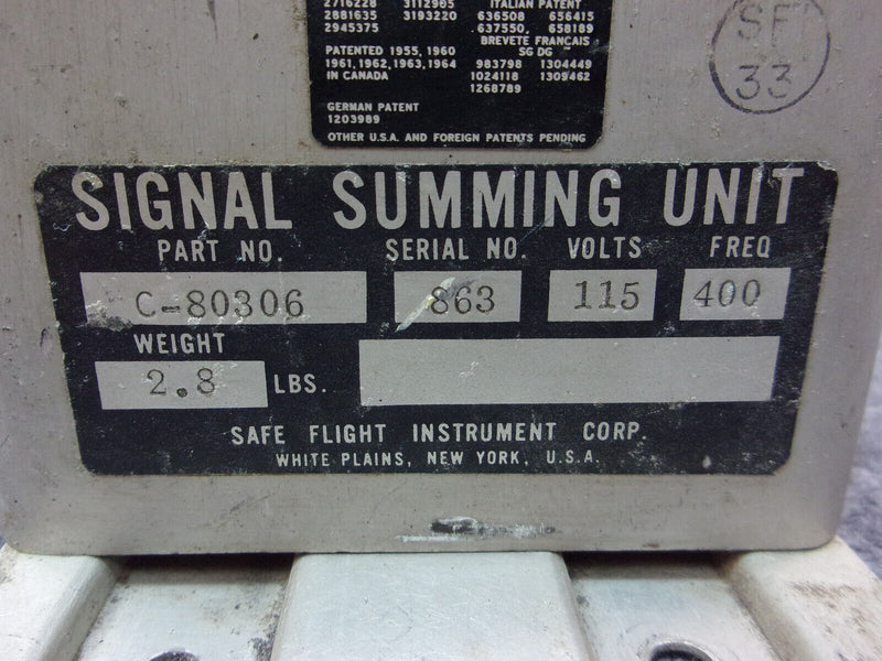 Safe Flight Signal Summing Unit P/N C-80306 (Core)