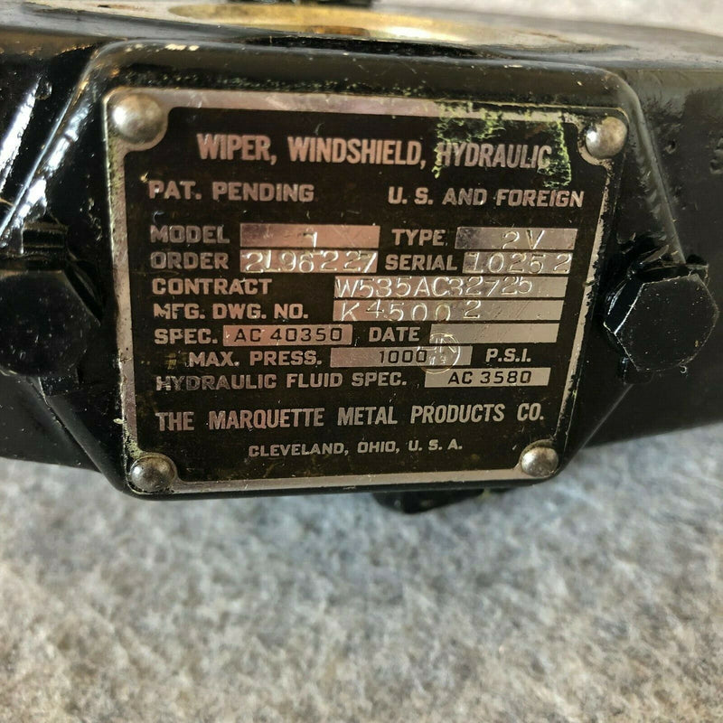 DC-3/C-47 Hydraulic Windshield Wiper Motor P/N K45002